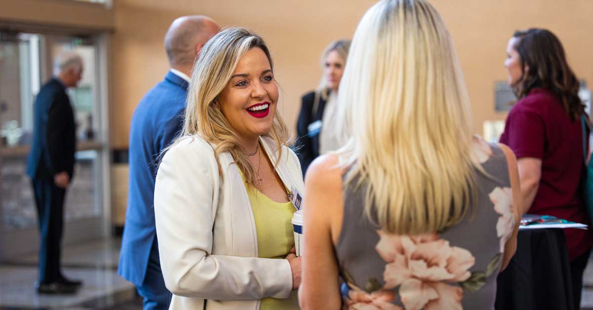 two women networking