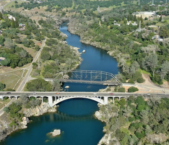 Ariel view of the American river